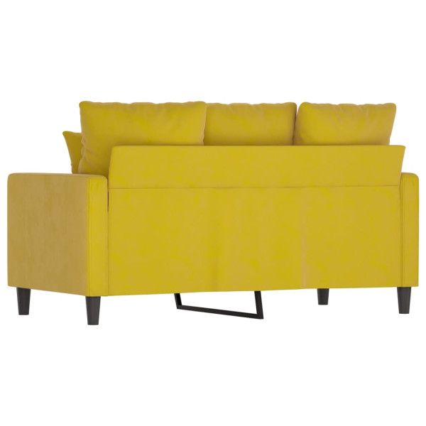 Sofá de 2 lugares veludo 120 cm amarelo M 5