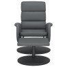 Sillón reclinable con reposapiés cuero sintético gris 3