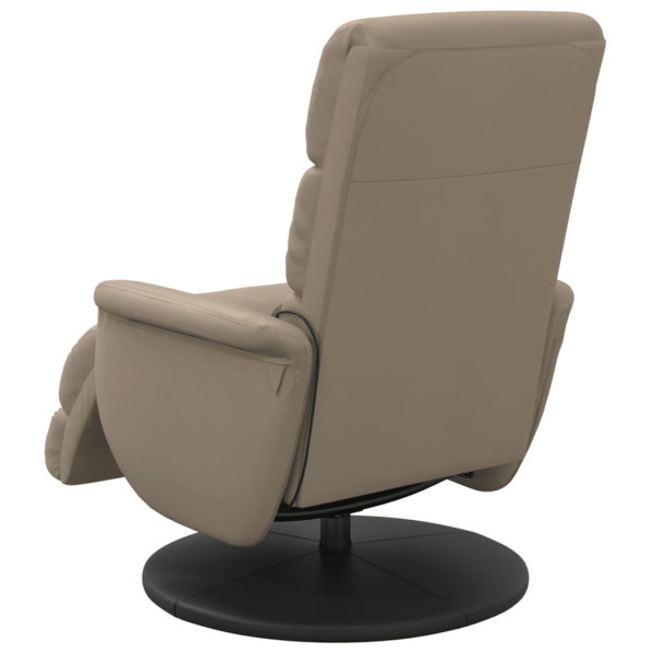 Sillón reclinable masaje reposapiés cuero sintético capuchino M 5