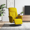 Sillón reclinable masaje con reposapiés terciopelo amarillo 1