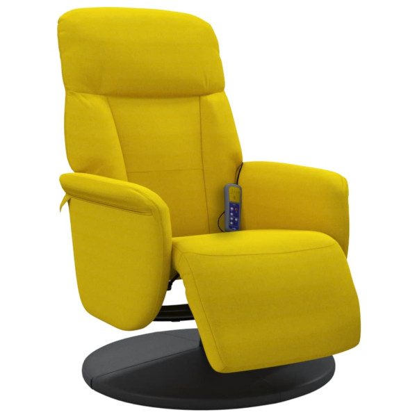 Sillón reclinable masaje con reposapiés terciopelo amarillo M 3