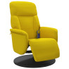 Sillón reclinable masaje con reposapiés terciopelo amarillo 3