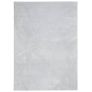 Alfombra de pelo corto suave lavable HUARTE gris 160x230 cm H