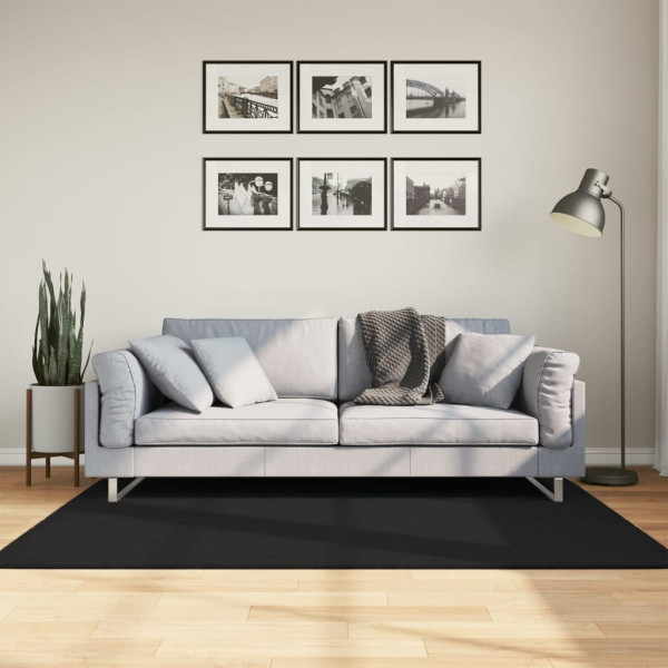Alfombra de pelo corto suave lavable HUARTE negro 120x170 cm D