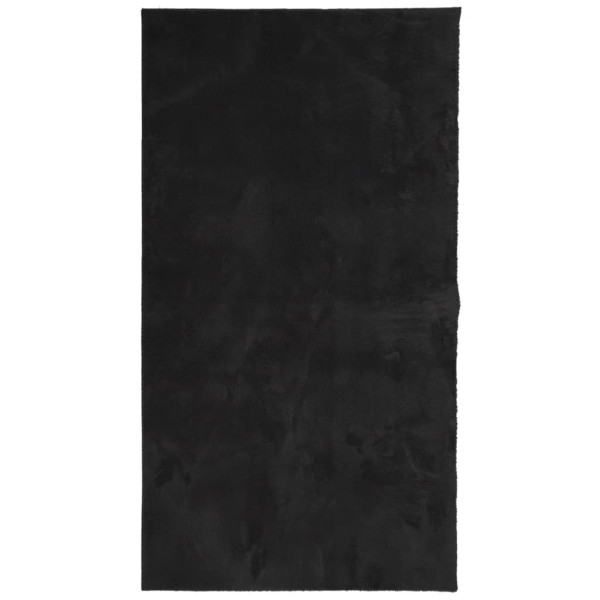 Tapete de cabelo curto suave e lavável HUARTE preto 80x150 cm M 2