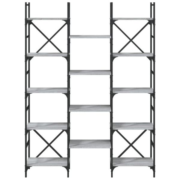 Estantería madera de ingeniería gris Sonoma 127.5x28.5x172.5 cm M 5