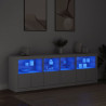 Aparador con luces LED blanco 202x37x67 cm 3