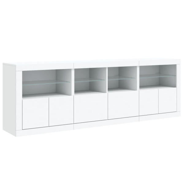 Aparador com luzes LED 202x37x67 cm branco M 5