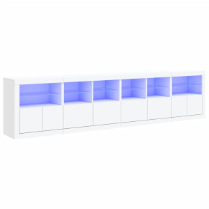 Aparador con luces LED blanco 283x37x67 cm H