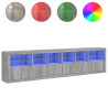 Aparador con luces LED gris Sonoma 283x37x67 cm 5