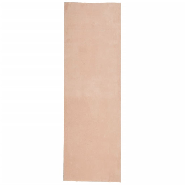 Tapete pelo curto macio e lavável HUARTE 80x250 cm rosa-pálido M 2