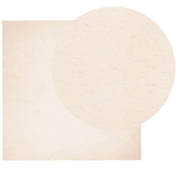 Tapete de cabelo curto suave lavável HUARTE beige 120x120 cm M 3