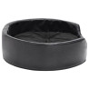 Cama para perros felpa y cuero sintético negra 69x59x19 cm 4