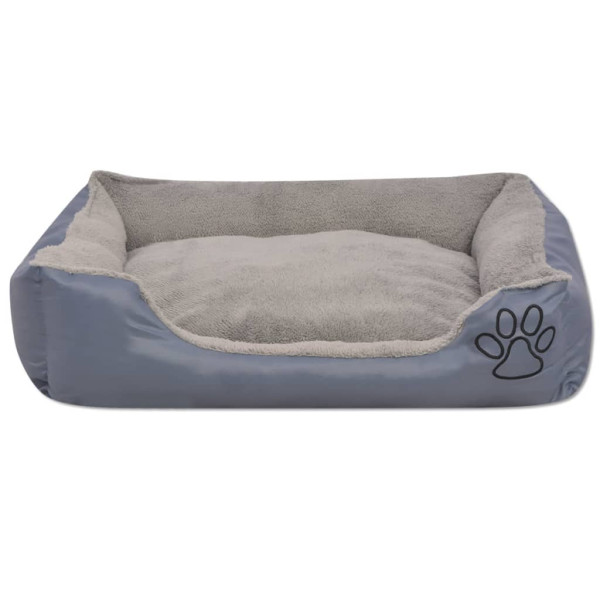 Cama para perro con cojín acolchado talla S gris M 3