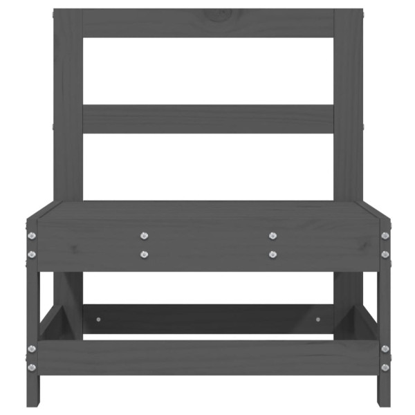 Sofás de centro para jardim 2 pcs madeira pinho maciça cinzento M 4