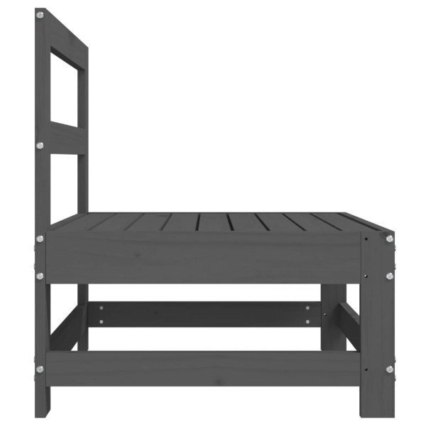 Sofás de centro para jardim 2 pcs madeira pinho maciça cinzento M 5