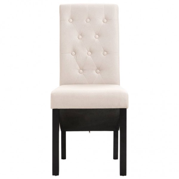 Sillas de comedor 2 unidades tela color crema M 4