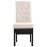 Sillas de comedor 2 unidades tela color crema 4