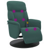 Sillón reclinable masaje con reposapiés terciopelo verde oscuro 2