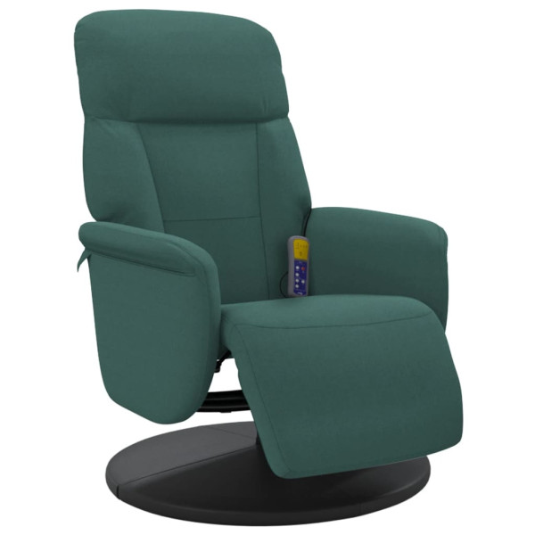 Sillón reclinable masaje con reposapiés terciopelo verde oscuro M 3