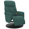 Sillón reclinable masaje con reposapiés terciopelo verde oscuro 3