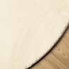 Tapete de cabelo curto suave lavável HUARTE creme Ø 120 cm 4