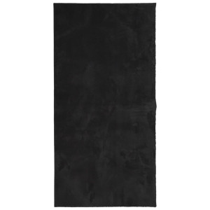 Alfombra de pelo corto suave lavable HUARTE negro 100x200 cm H