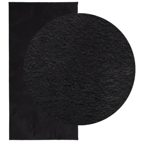 Alfombra de pelo corto suave lavable HUARTE negro 100x200 cm M 3
