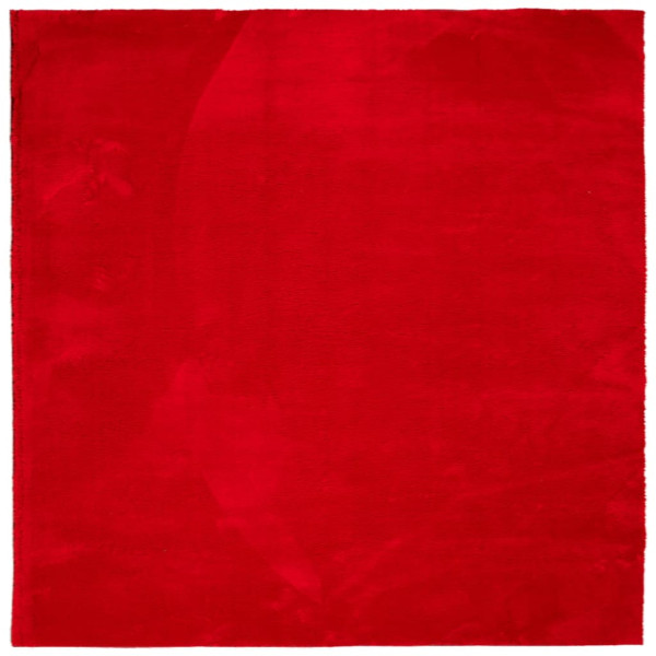 Tapete pelo curto macio e lavável HUARTE 160x160 cm vermelho M 2