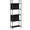 Librería de 5 estantes madera ingeniería negro 60.5x24x166.5 cm 2