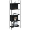 Librería de 5 estantes madera ingeniería negro 60.5x24x166.5 cm 4