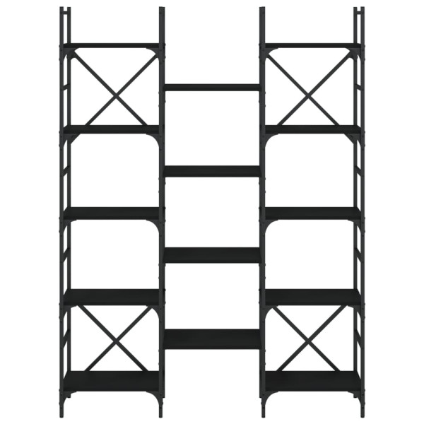 Estantería madera de ingeniería negra 127.5x28.5x172.5 cm M 5