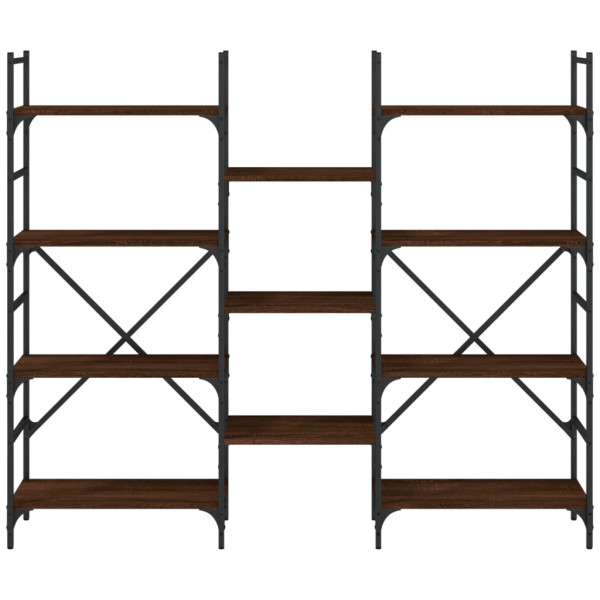 Estantería madera de ingeniería roble marrón 160x28.5x136.5 cm M 5