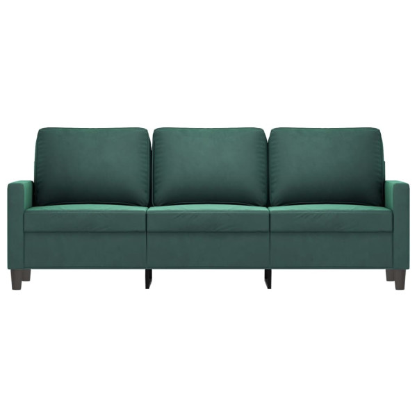 Sofá de 3 plazas terciopelo verde oscuro 180 cm M 3