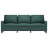 Sofá de 3 plazas terciopelo verde oscuro 180 cm 3
