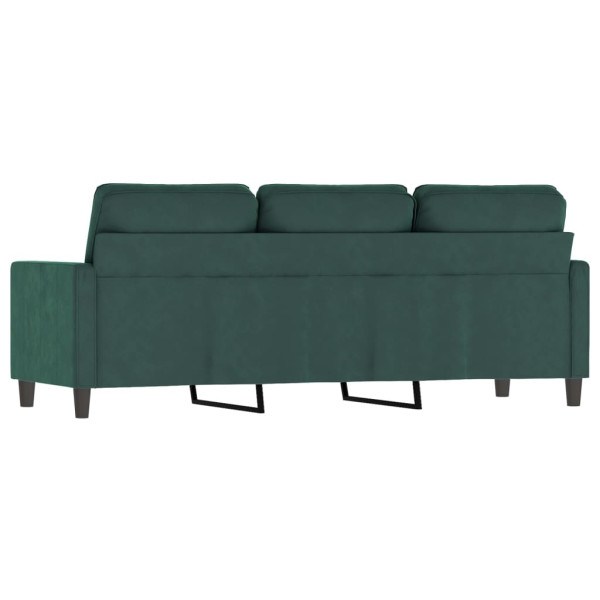 Sofá de 3 plazas terciopelo verde oscuro 180 cm M 5