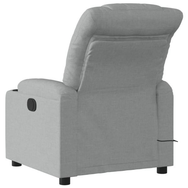 Sillón reclinable de masaje eléctrico tela gris claro M 4