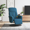Sillón reclinable de masaje con reposapiés terciopelo azul 1