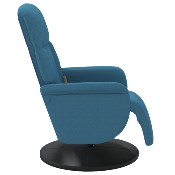 Sillón reclinable de masaje con reposapiés terciopelo azul M 5