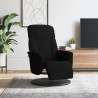 Sillón reclinable con reposapiés terciopelo negro 1