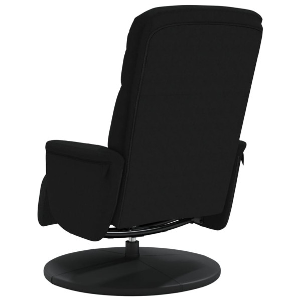 Sillón reclinable con reposapiés terciopelo negro M 5