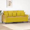 Sofá de 2 lugares veludo 140 cm amarelo 1