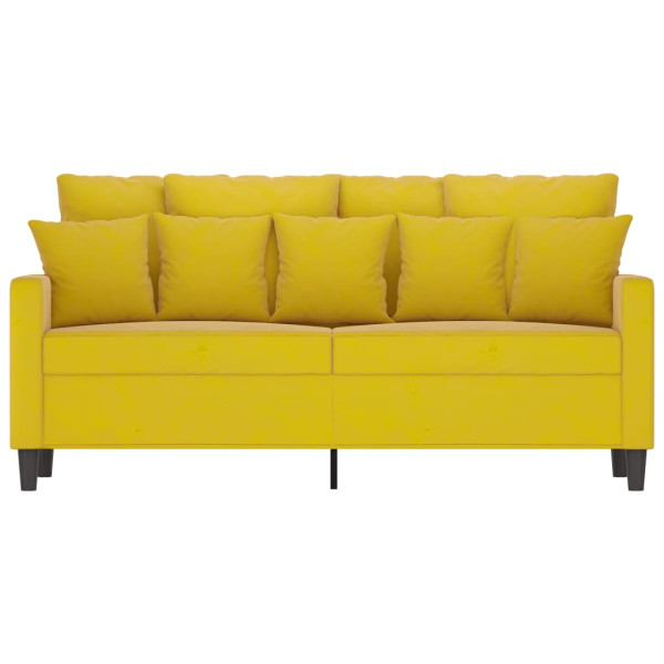 Sofá de 2 plazas terciopelo amarillo 140 cm M 3