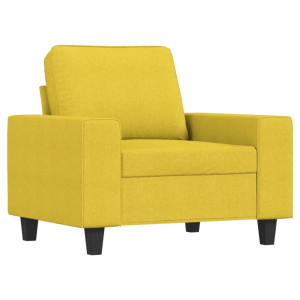 Sillón de tela amarillo claro 60 cm H