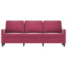 Sofá de 3 lugares veludo 180 cm vermelho tinto 3