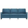 Sofá de 3 lugares 180 cm veludo azul 3
