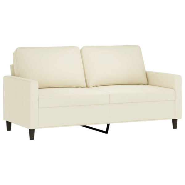 Sofá de 2 lugares veludo 140 cm cor creme M 2