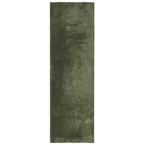 Alfombra pelo corto suave lavable HUARTE verde bosque 80x250 cm H