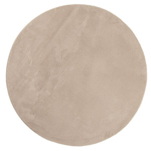 Alfombra de pelo corto suave lavable HUARTE arena Ø 80 cm H