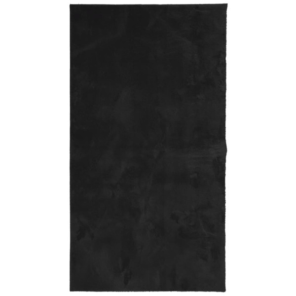 Tapete de cabelo curto suave e lavável HUARTE preto 60x110 cm M 2